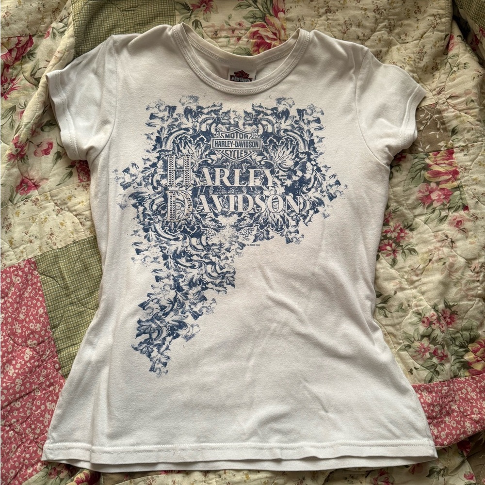 Harley Davidson vintage y2k authentic women’s t shirt with gemstones M